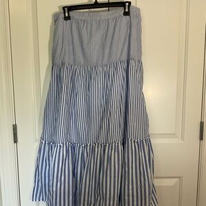 J Crew Womens Long Skirt Striped Size L